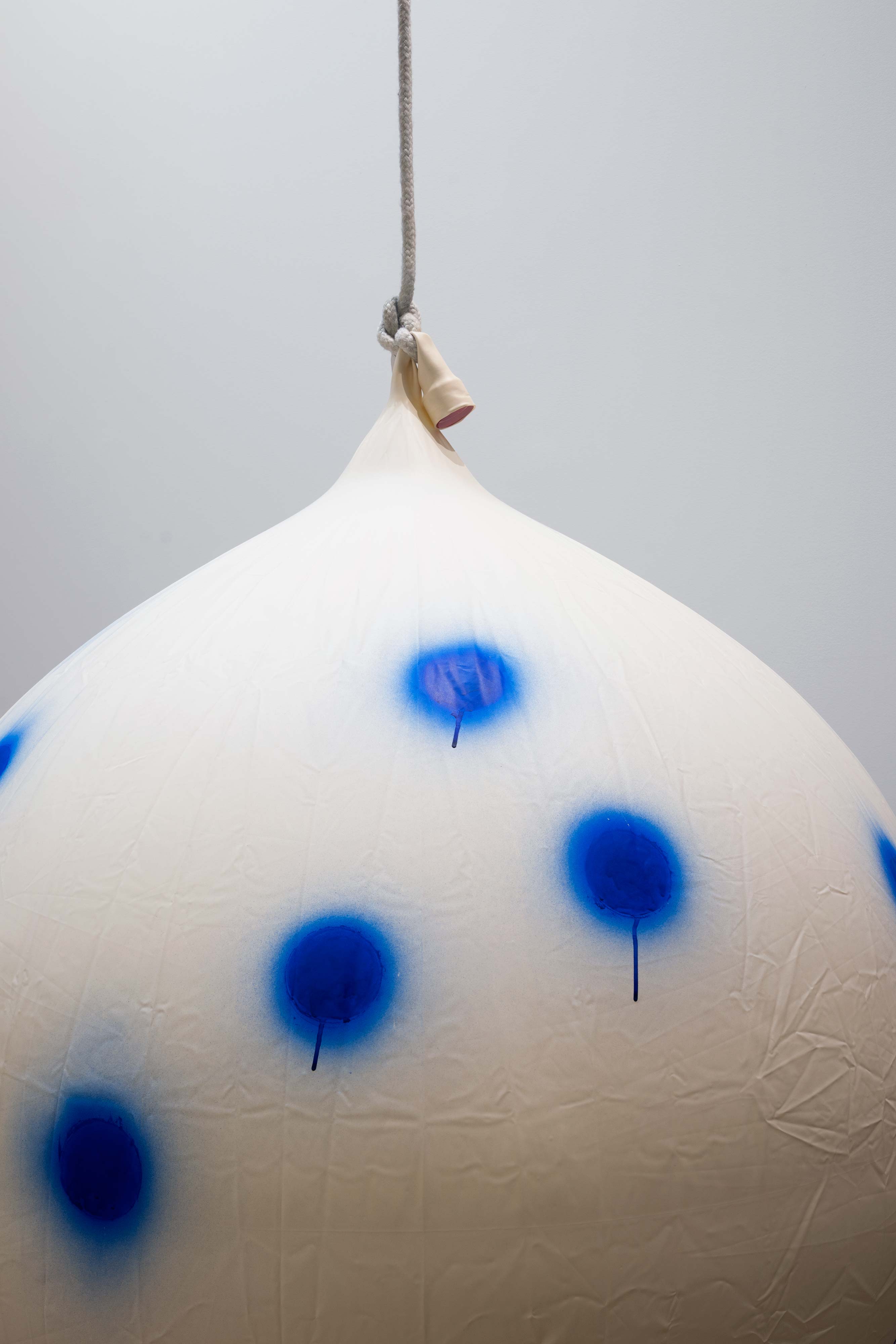 Nancy Davidson<br>Fallen Cloud (detail)<br>1997-2016<br>latex, Rope, paint, cotton<br>36 x 36 in (91 x 91 cm), height variable