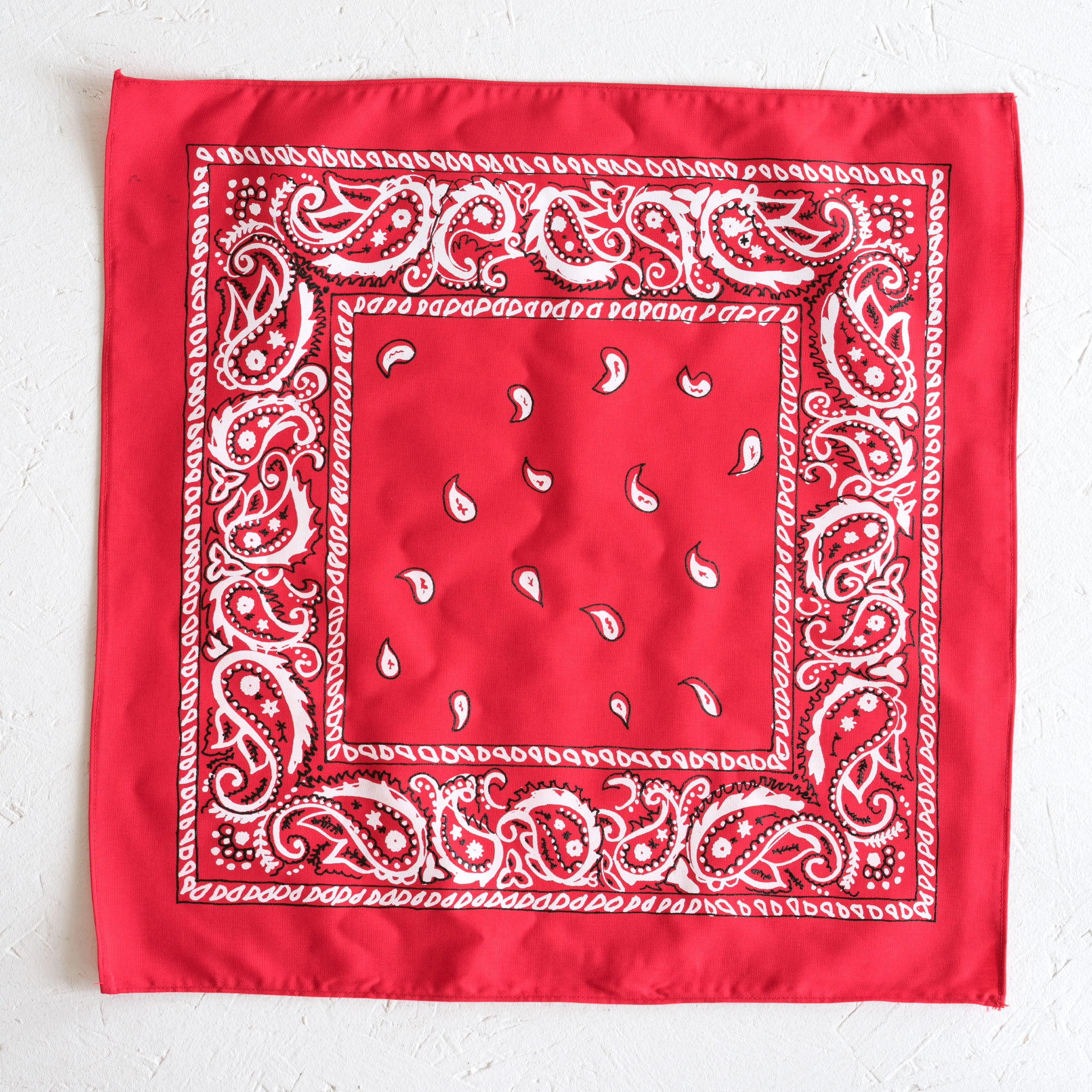 Nancy Davidson, *Hanky Code* (Red), 2016, Two color silkscreen on hand cut & sewn cotton, 17 x 17 inches (43.18 x 43.18 cm)
