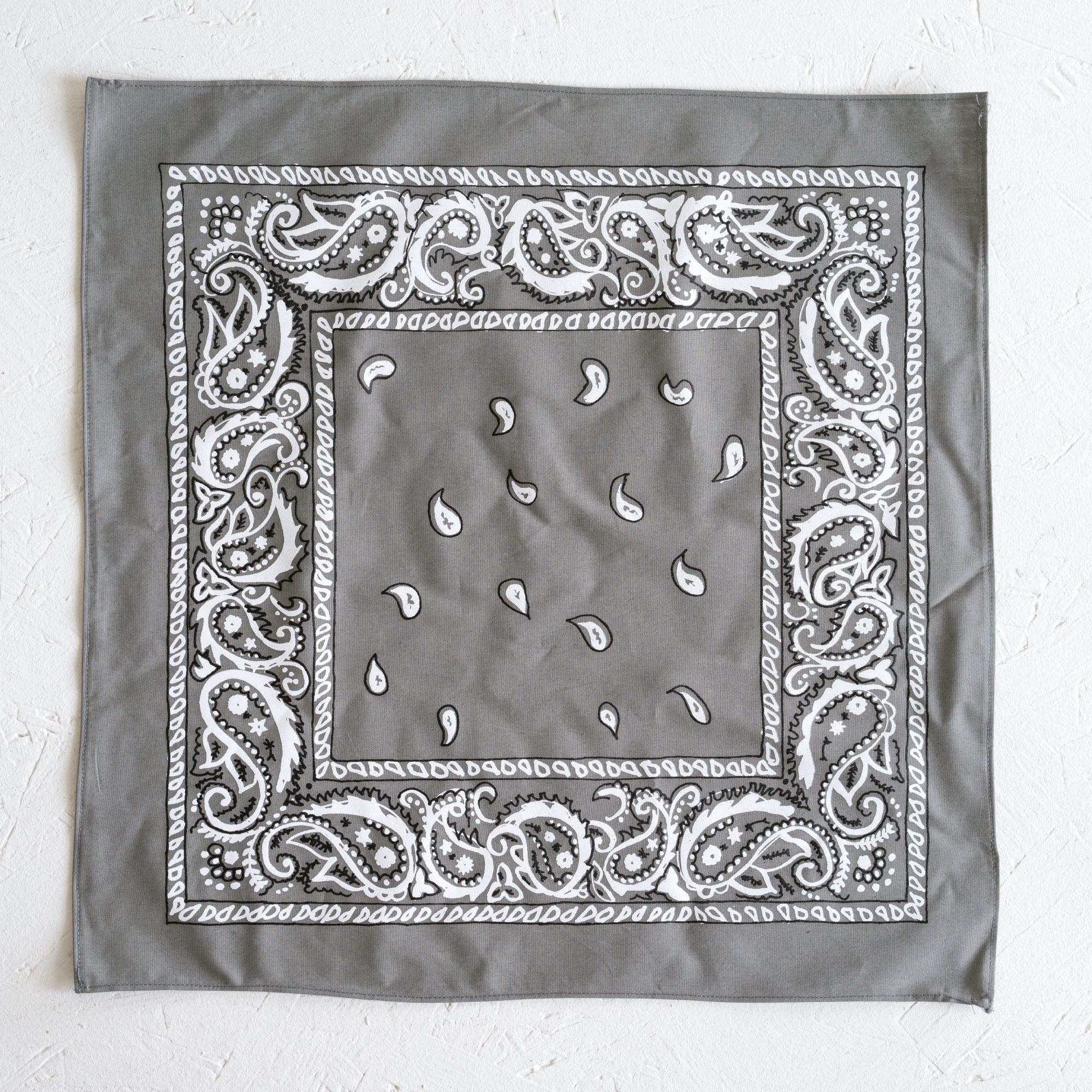 Nancy Davidson, *Hanky Code* (Grey), 2016, Two color silkscreen on hand cut & sewn cotton, 17 x 17 inches (43.18 x 43.18 cm)