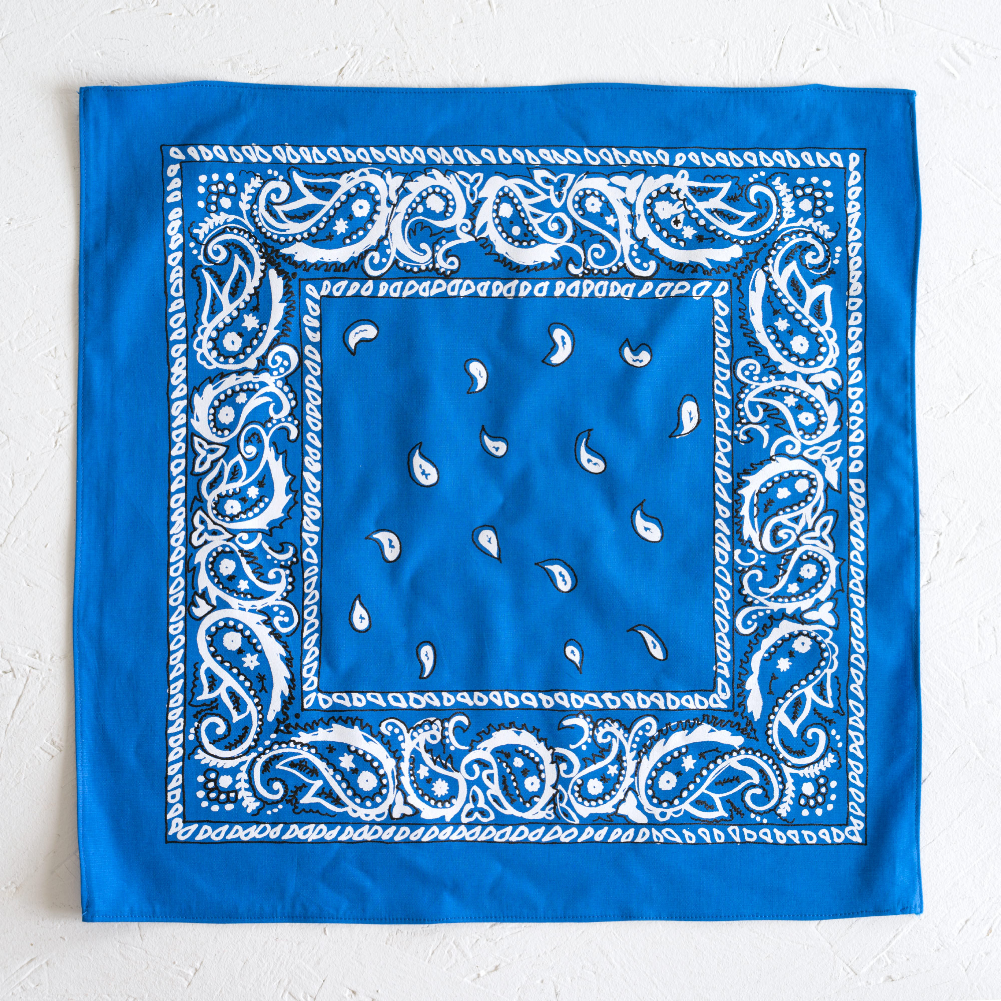 Nancy Davidson, *Hanky Code* (Medium Blue), 2016, Two color silkscreen on hand cut & sewn cotton, 17 x 17 inches (43.18 x 43.18 cm)