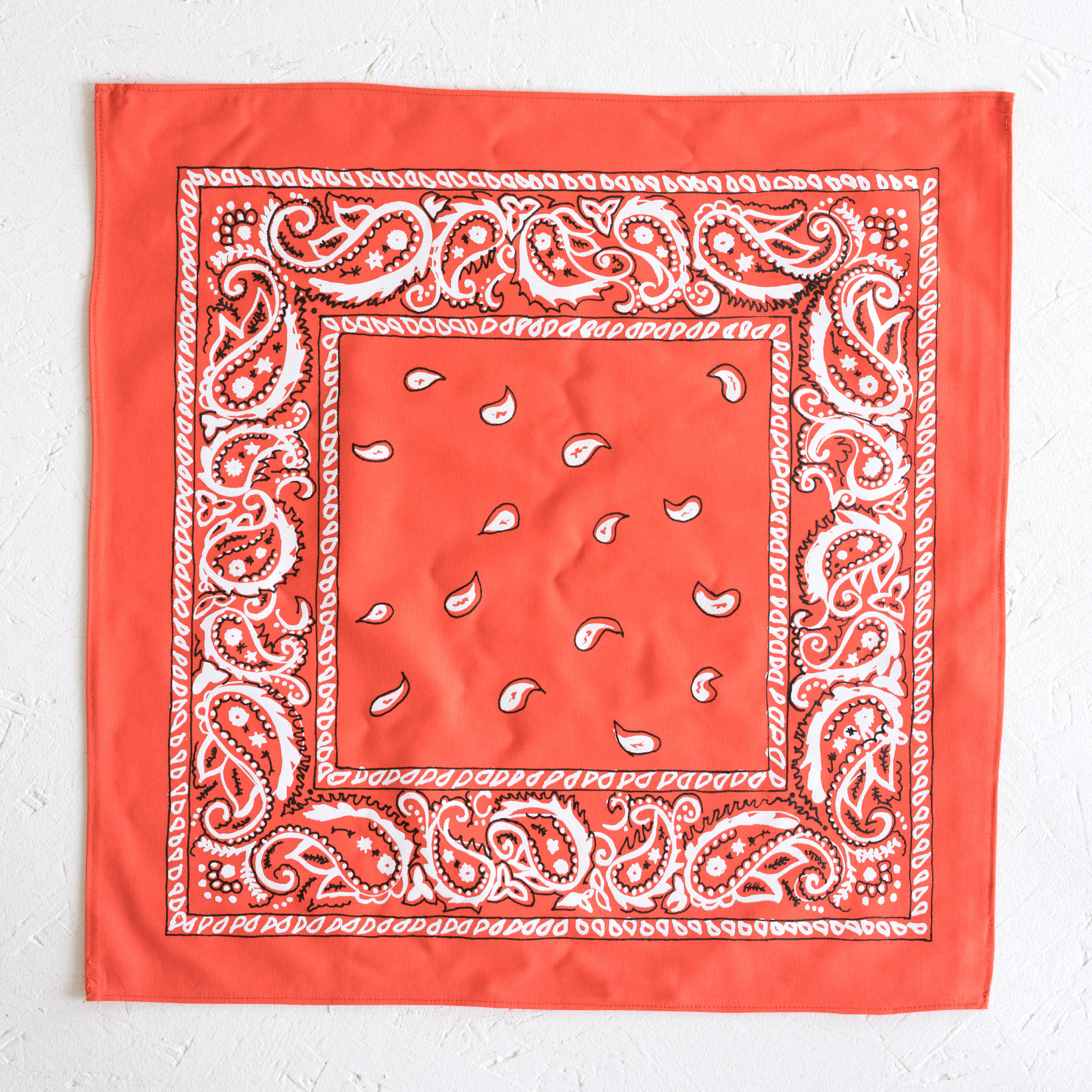 Nancy Davidson, *Hanky Code* (Orange), 2016, Two color silkscreen on hand cut & sewn cotton, 17 x 17 inches (43.18 x 43.18 cm)