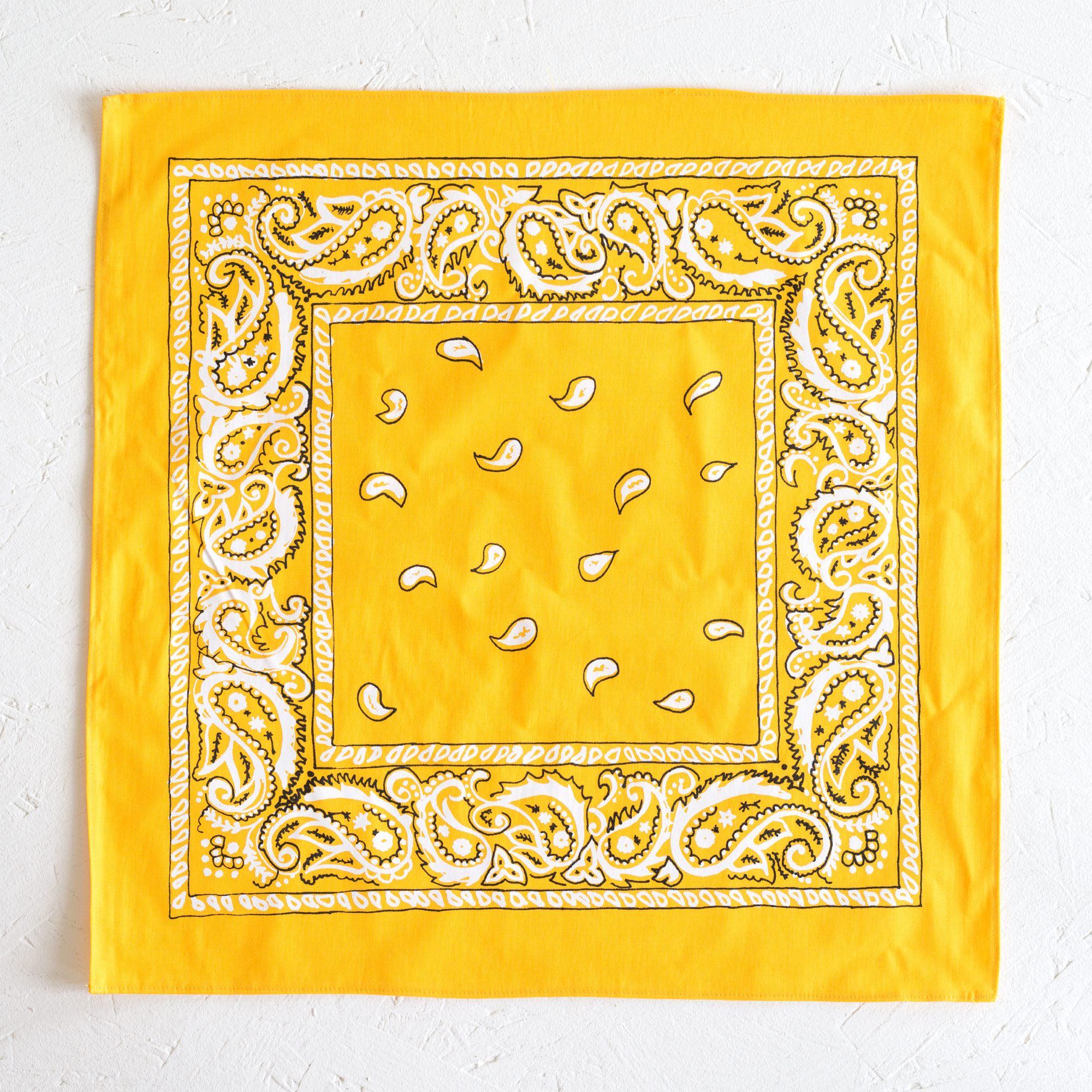 Nancy Davidson, *Hanky Code* (Yellow), 2016, Two color silkscreen on hand cut & sewn cotton, 17 x 17 inches (43.18 x 43.18 cm)